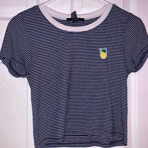 Striped pineapple crop top